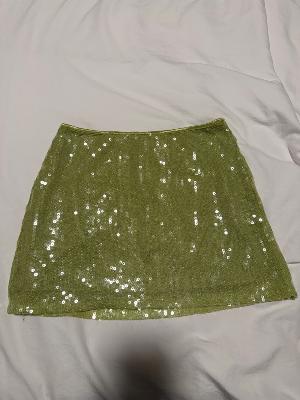 Windsor Olive Sequin Mini Skirt